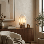 Luma Alabaster Panel Table Lamp by Bling Lighting Studio
