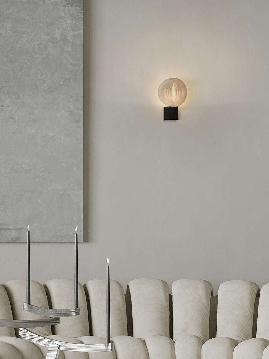 Lumen Rift Alabaster Wall Lamp by Bling Lighting Studio
