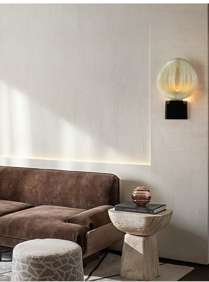 Lumen Rift Alabaster Wall Lamp by Bling Lighting Studio