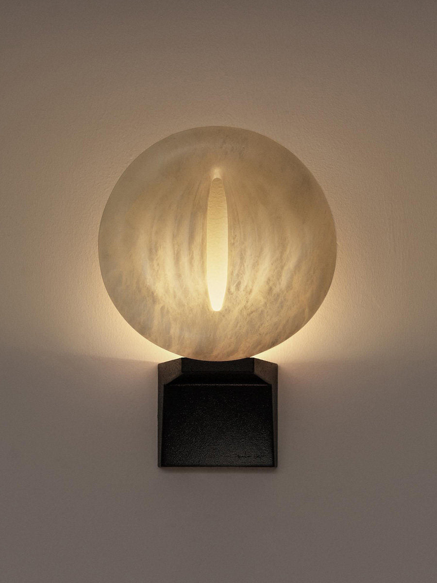 Lumen Rift Alabaster Wall Lamp by Bling Lighting Studio