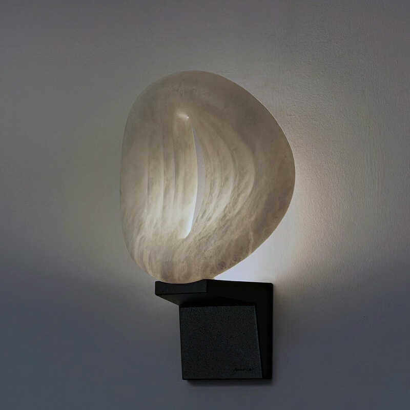 Lumen Rift Alabaster Wall Lamp by Bling Lighting Studio