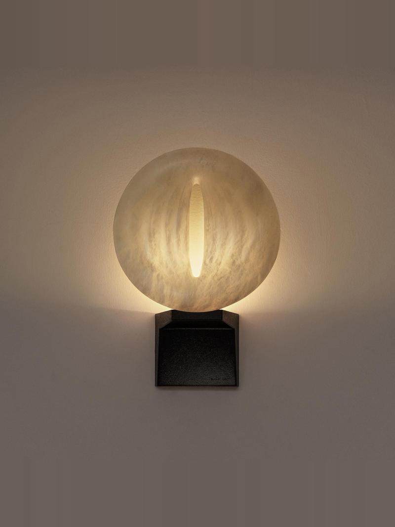 Lumen Rift Alabaster Wall Lamp by Bling Lighting Studio
