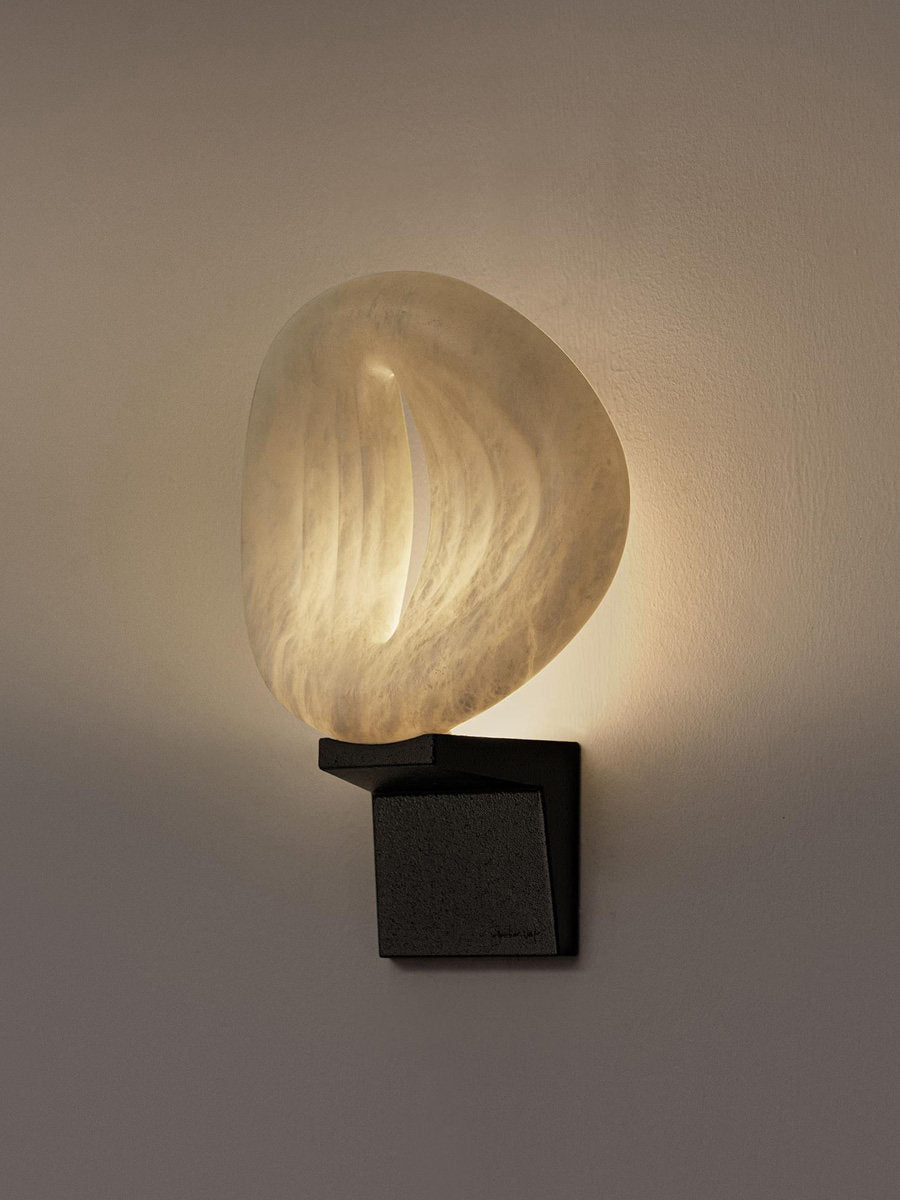 Lumen Rift Alabaster Wall Lamp by Bling Lighting Studio