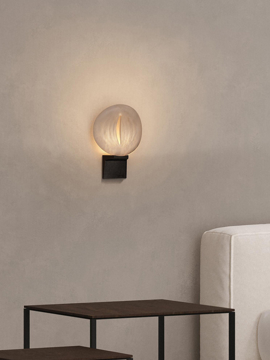 Lumen Rift Alabaster Wall Lamp by Bling Lighting Studio