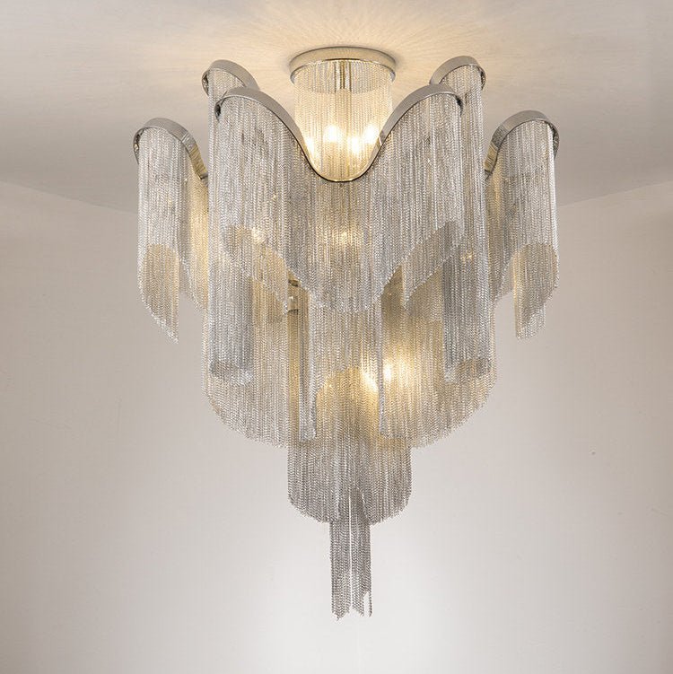 Luminous Cascade Chain Ceiling Light by Bling Lighting Studio