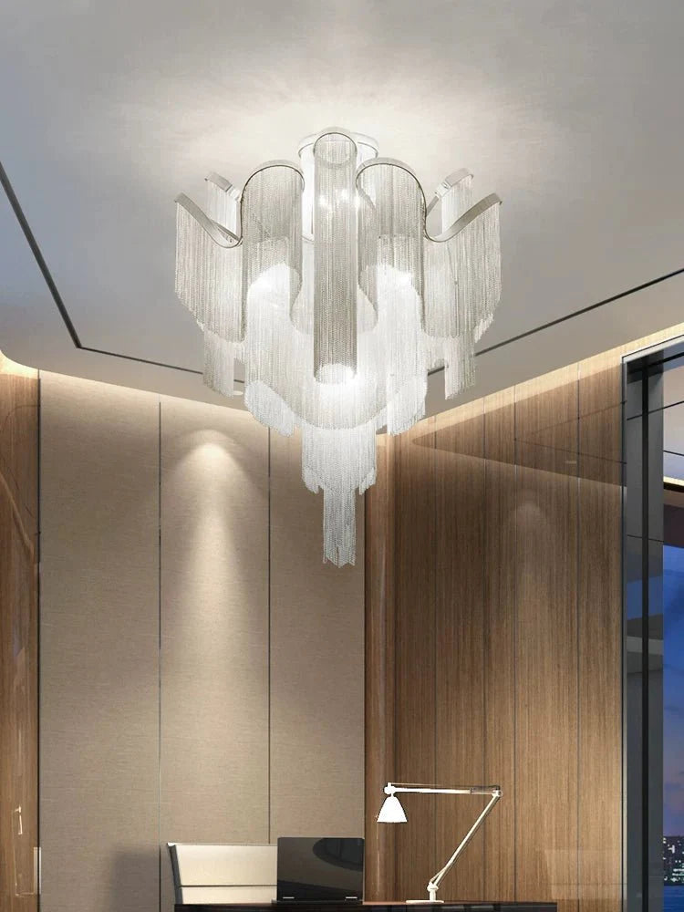 Luminous Cascade Chain Ceiling Light by Bling Lighting Studio