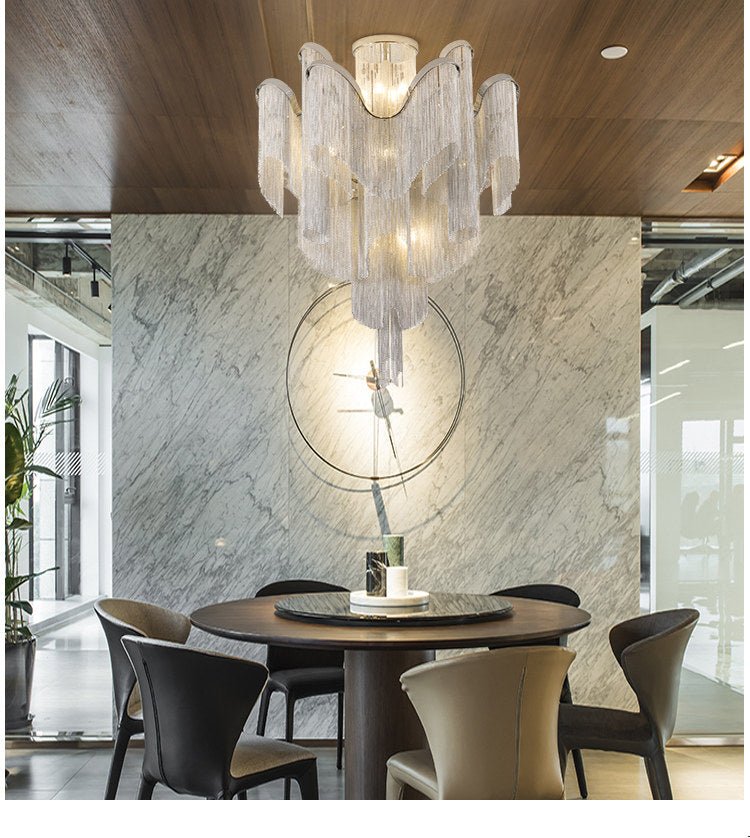 Luminous Cascade Chain Ceiling Light by Bling Lighting Studio