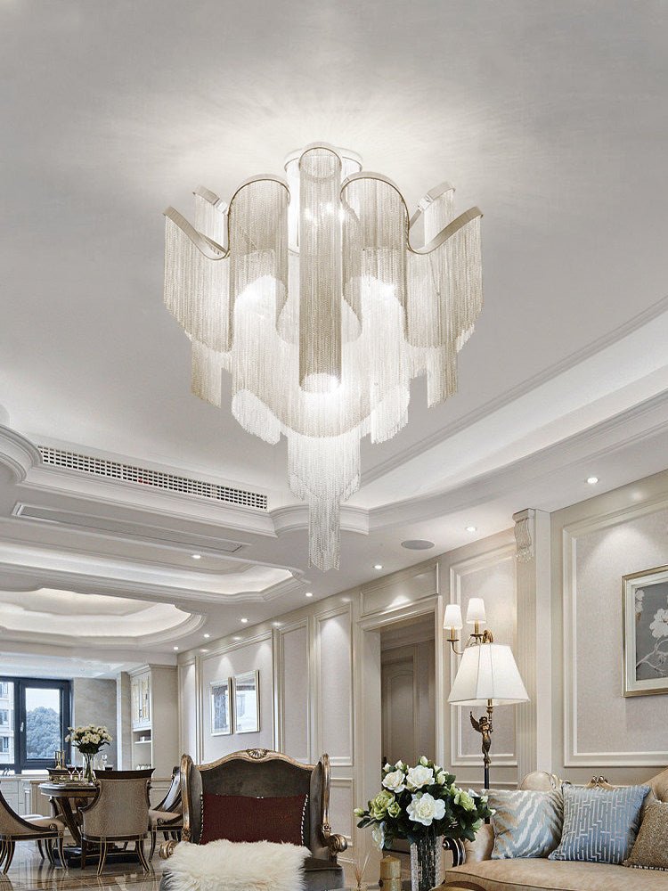 Luminous Cascade Chain Ceiling Light by Bling Lighting Studio
