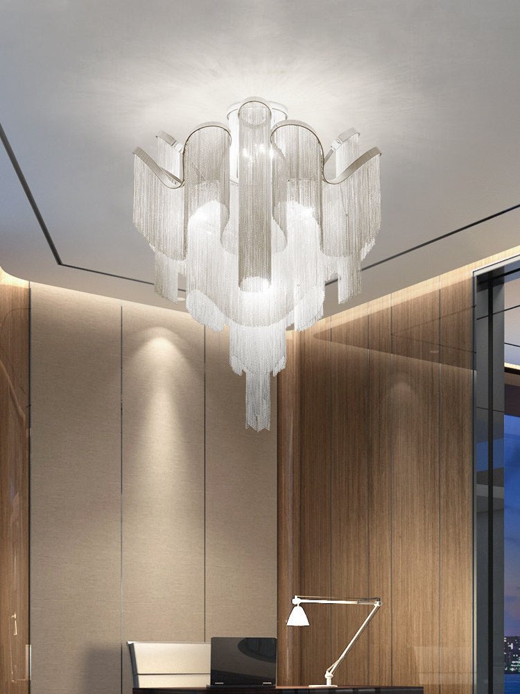Luminous Cascade Chain Ceiling Light by Bling Lighting Studio