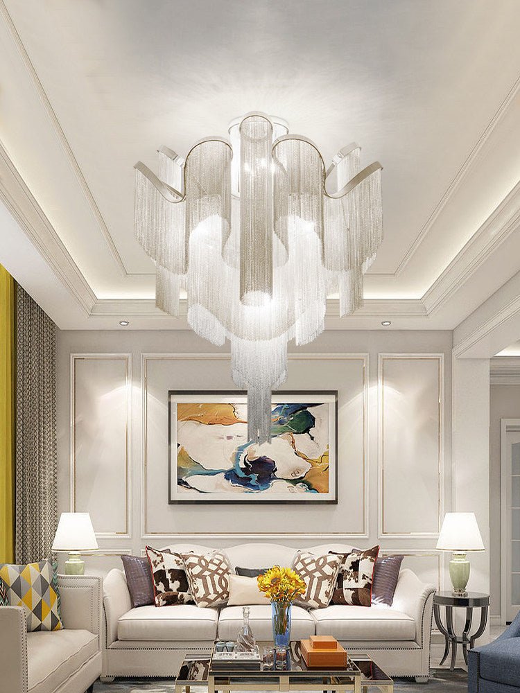 Luminous Cascade Chain Ceiling Light by Bling Lighting Studio