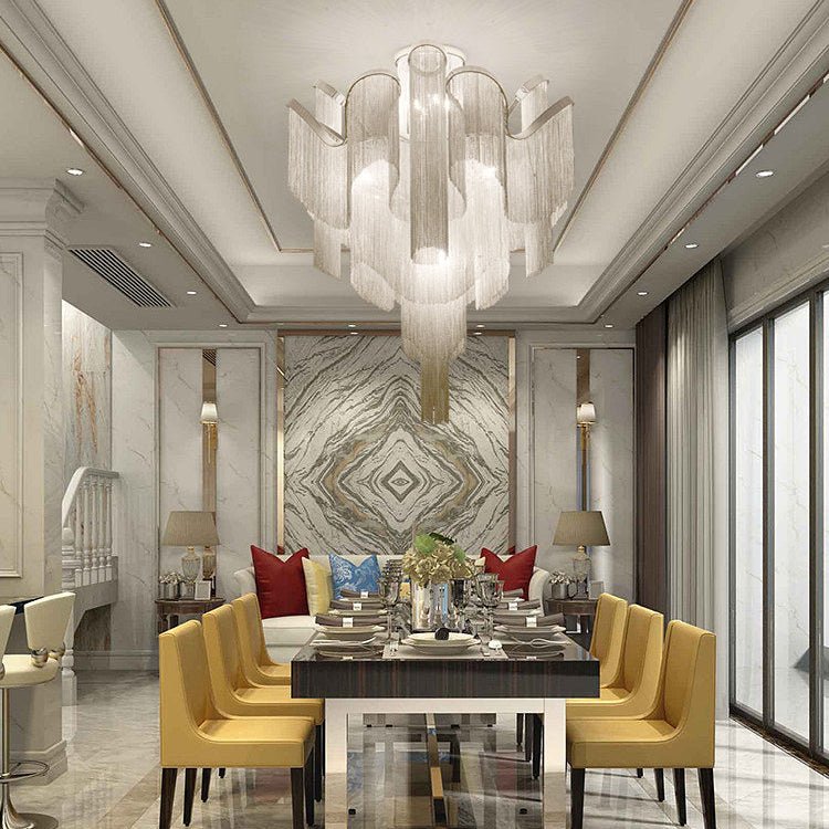 Luminous Cascade Chain Ceiling Light by Bling Lighting Studio