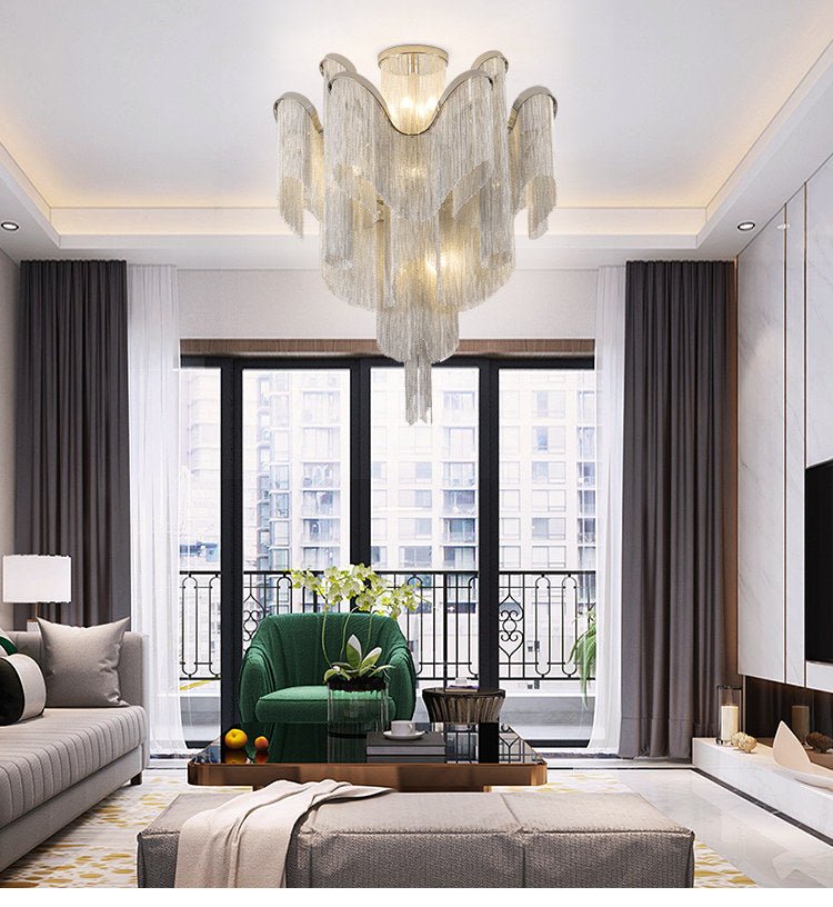 Luminous Cascade Chain Ceiling Light by Bling Lighting Studio