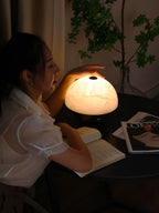 Luna Stone Mini Alabaster Table Lamp by Bling Lighting Studio