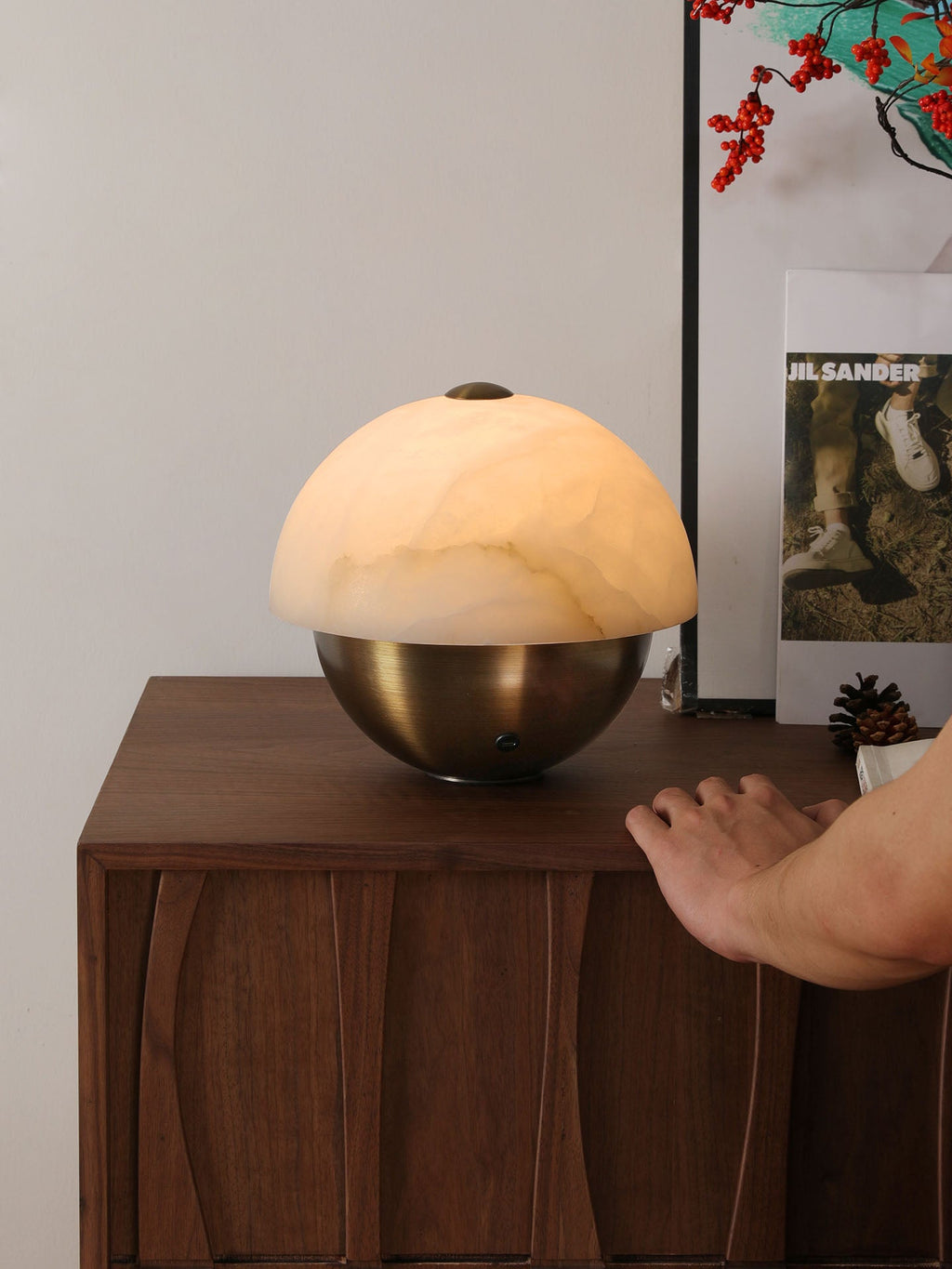 Luna Stone Mini Alabaster Table Lamp by Bling Lighting Studio