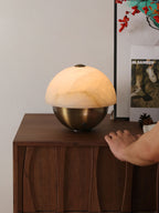 Luna Stone Mini Alabaster Table Lamp by Bling Lighting Studio