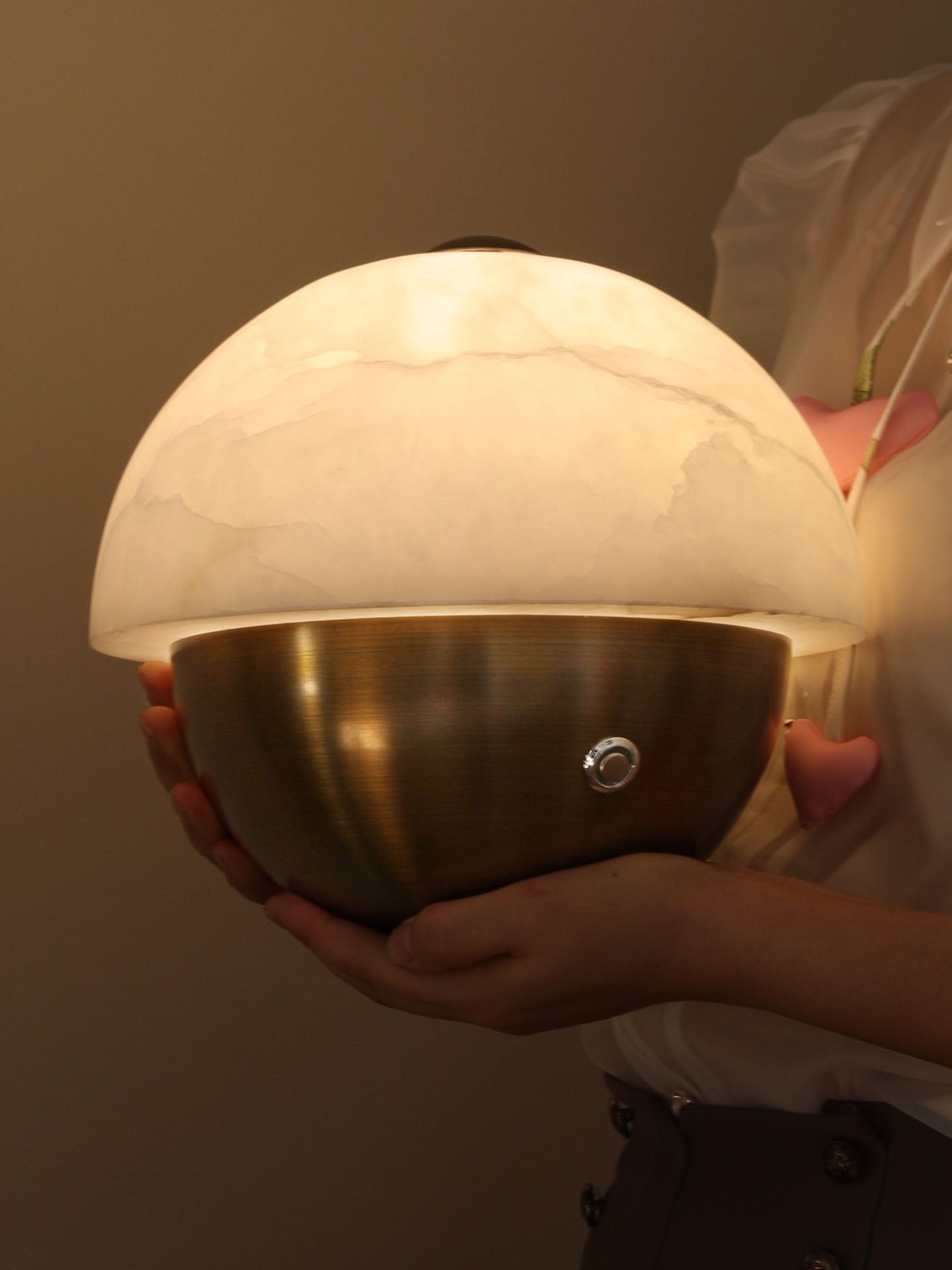 Luna Stone Mini Alabaster Table Lamp by Bling Lighting Studio