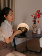 Luna Stone Mini Alabaster Table Lamp by Bling Lighting Studio