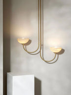 Lunaris Duo Alabaster Pendant Lamp by Bling Lighting Studio