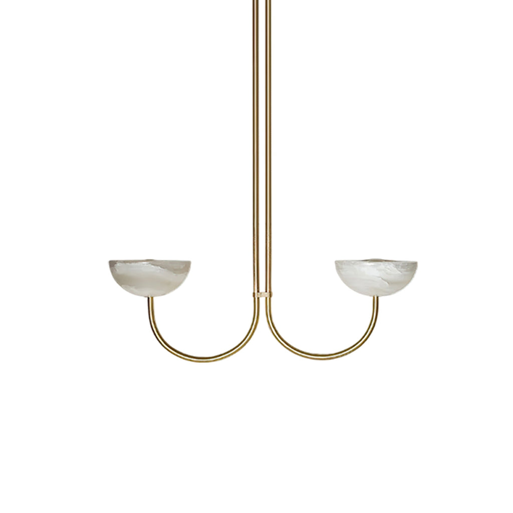 Lunaris Duo Alabaster Pendant Lamp by Bling Lighting Studio