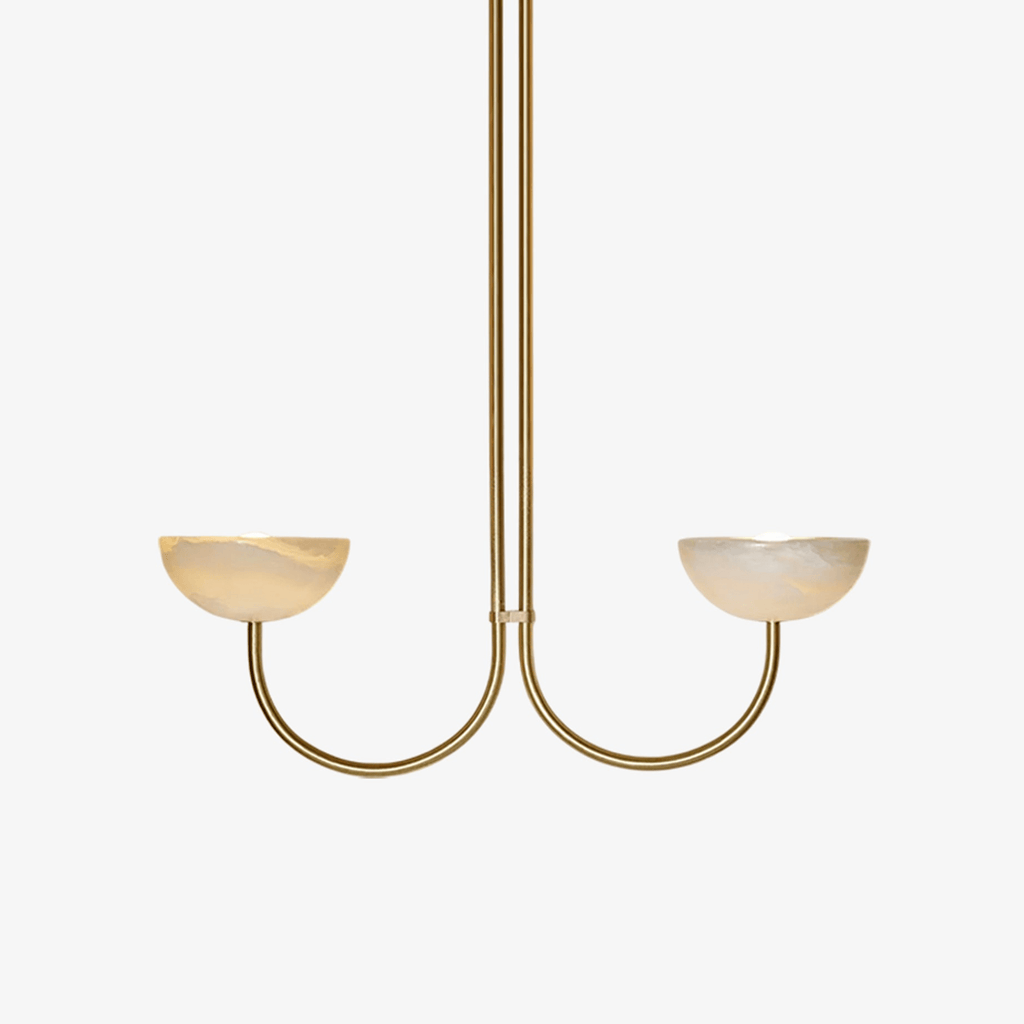 Lunaris Duo Alabaster Pendant Lamp by Bling Lighting Studio