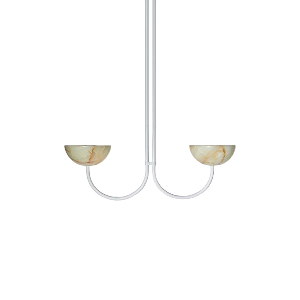 Lunaris Duo Alabaster Pendant Lamp by Bling Lighting Studio