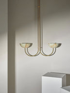 Lunaris Duo Alabaster Pendant Lamp by Bling Lighting Studio