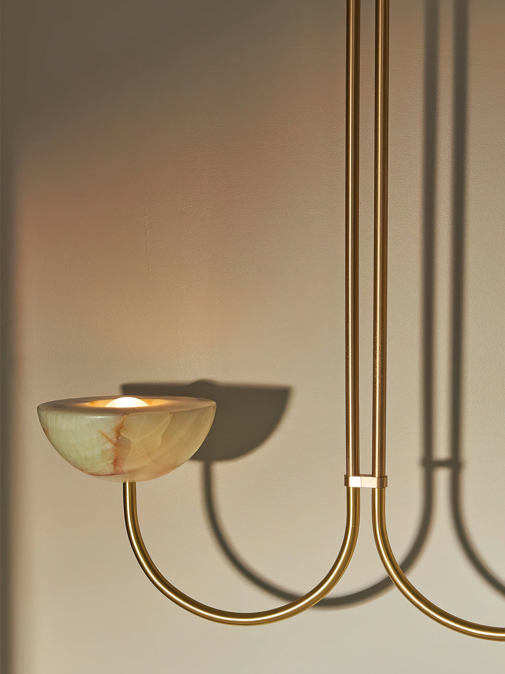 Lunaris Duo Alabaster Pendant Lamp by Bling Lighting Studio