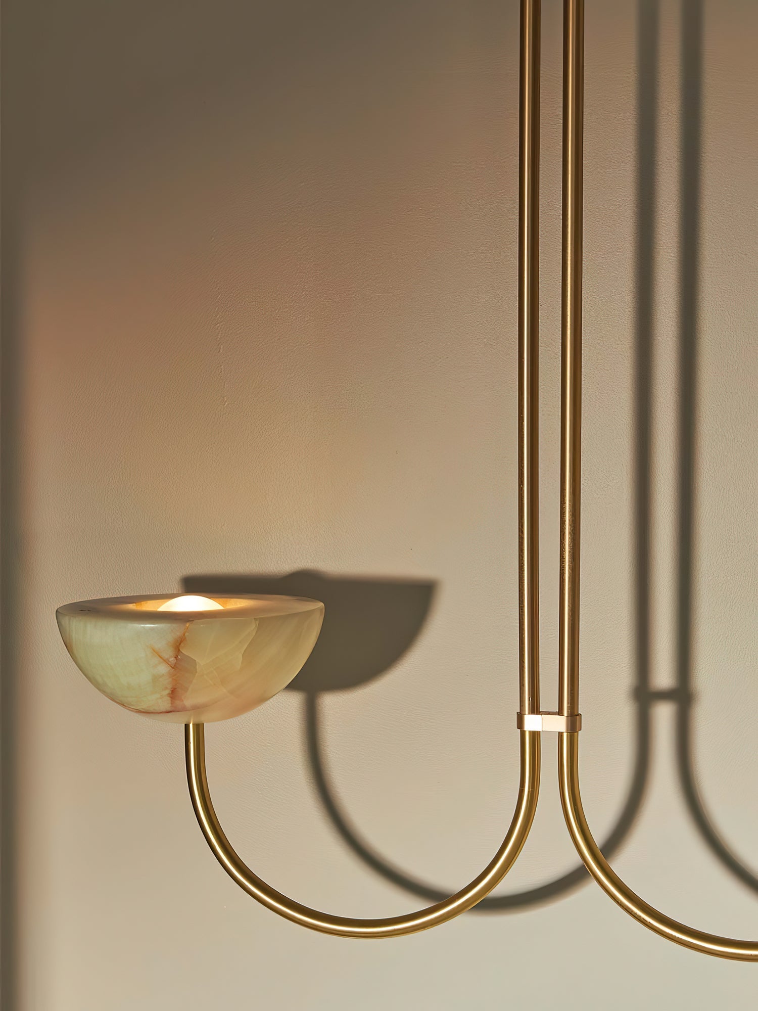 Lunaris Duo Alabaster Pendant Lamp by Bling Lighting Studio