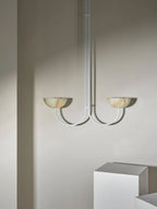 Lunaris Duo Alabaster Pendant Lamp by Bling Lighting Studio