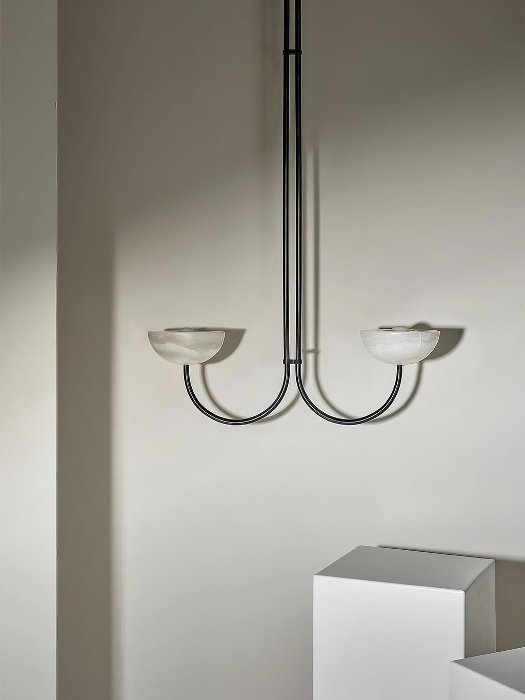 Lunaris Duo Alabaster Pendant Lamp by Bling Lighting Studio