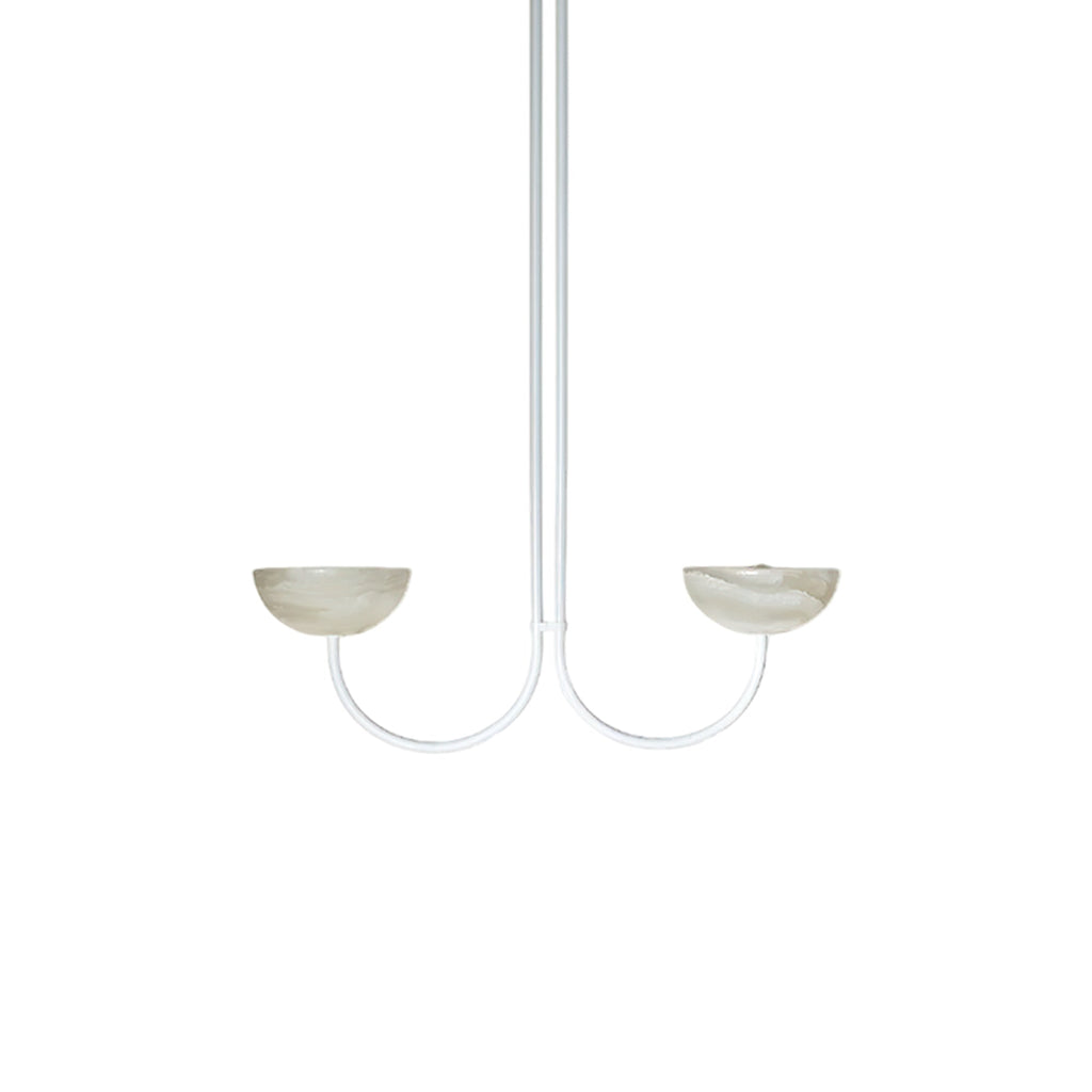 Lunaris Duo Alabaster Pendant Lamp by Bling Lighting Studio
