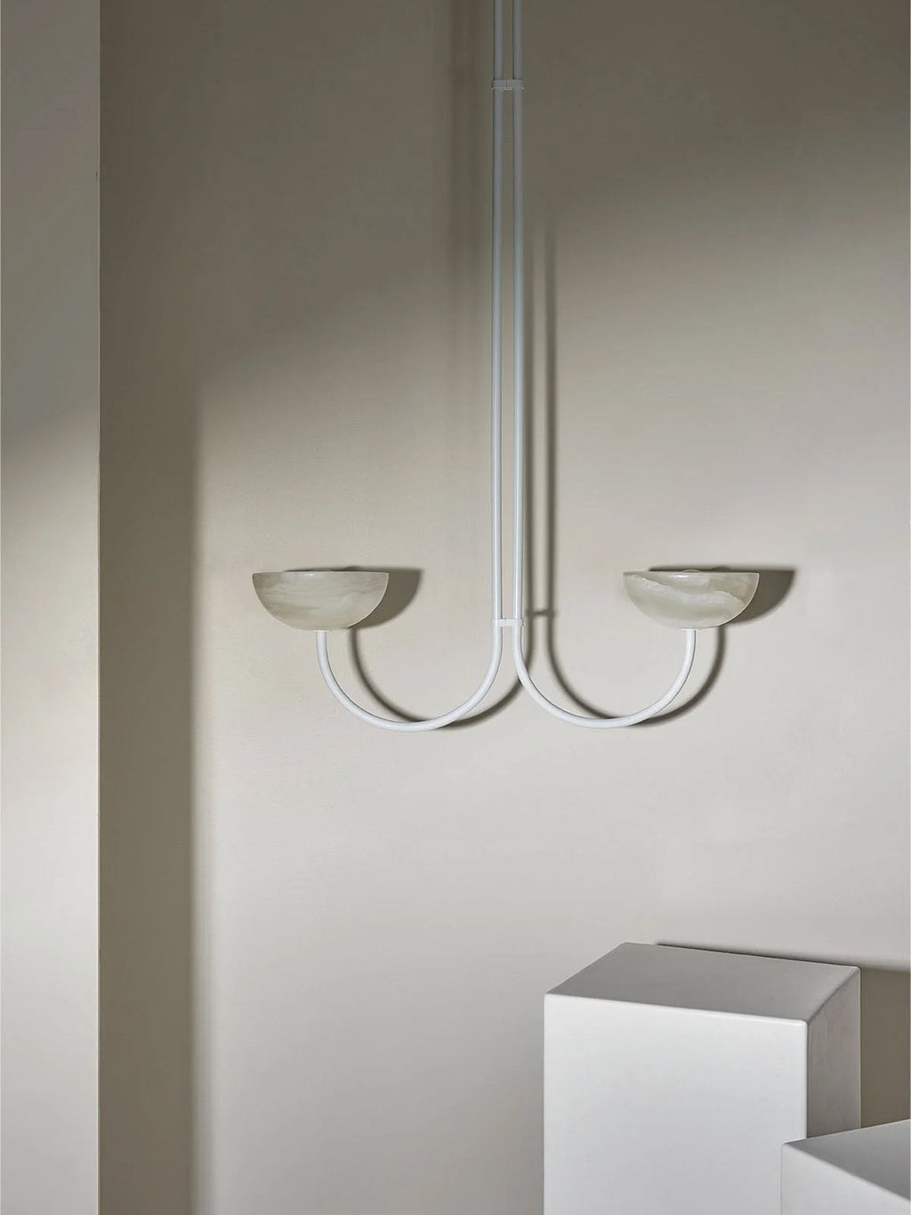 Lunaris Duo Alabaster Pendant Lamp by Bling Lighting Studio