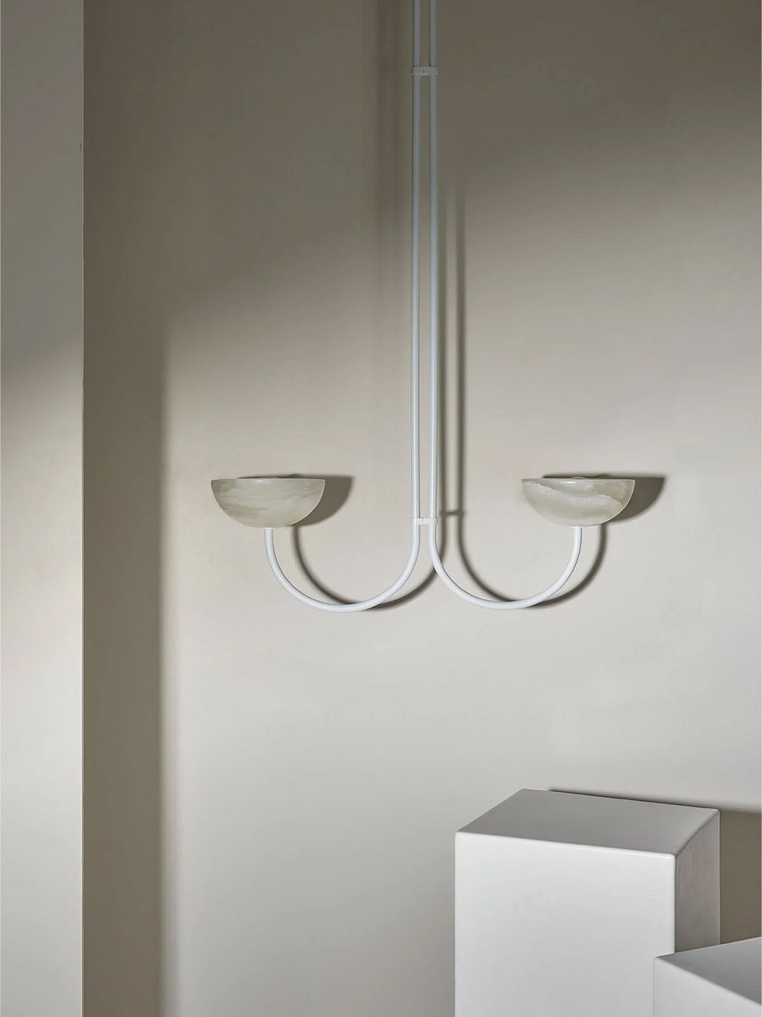 Lunaris Duo Alabaster Pendant Lamp by Bling Lighting Studio