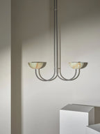 Lunaris Duo Alabaster Pendant Lamp by Bling Lighting Studio