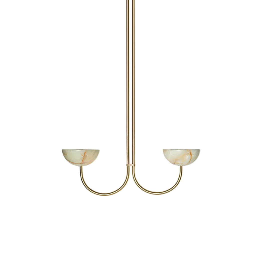 Lunaris Duo Alabaster Pendant Lamp by Bling Lighting Studio