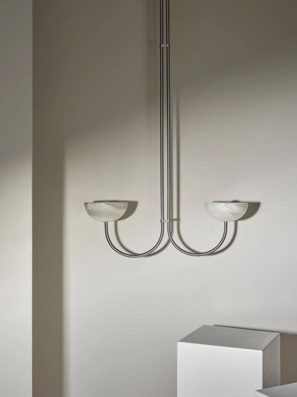 Lunaris Duo Alabaster Pendant Lamp by Bling Lighting Studio