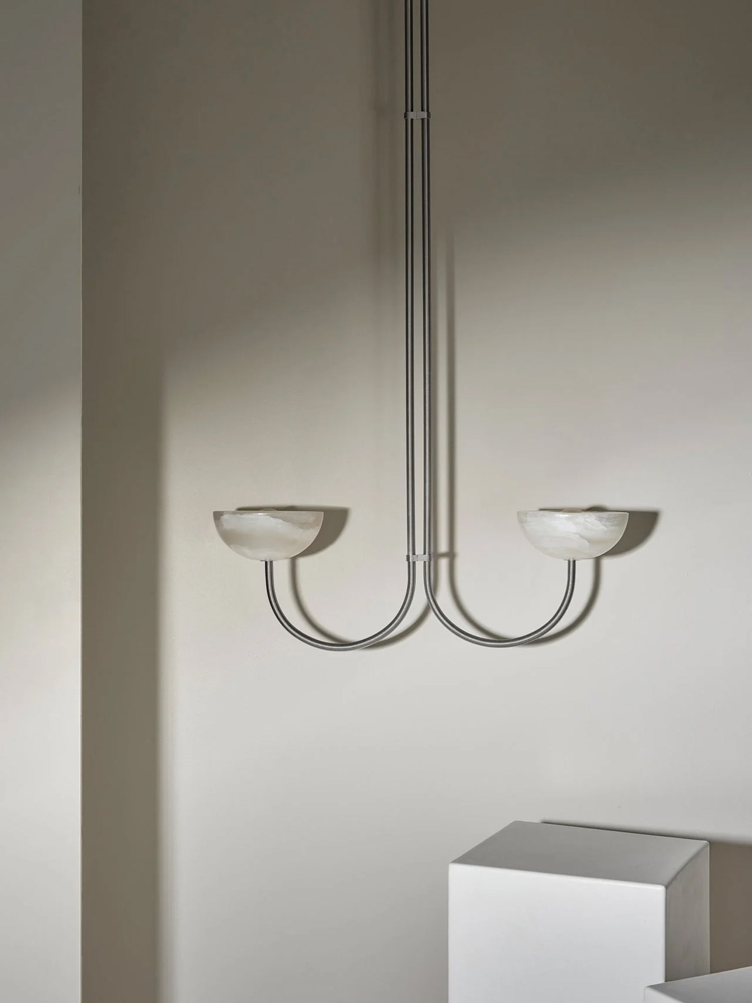 Lunaris Duo Alabaster Pendant Lamp by Bling Lighting Studio
