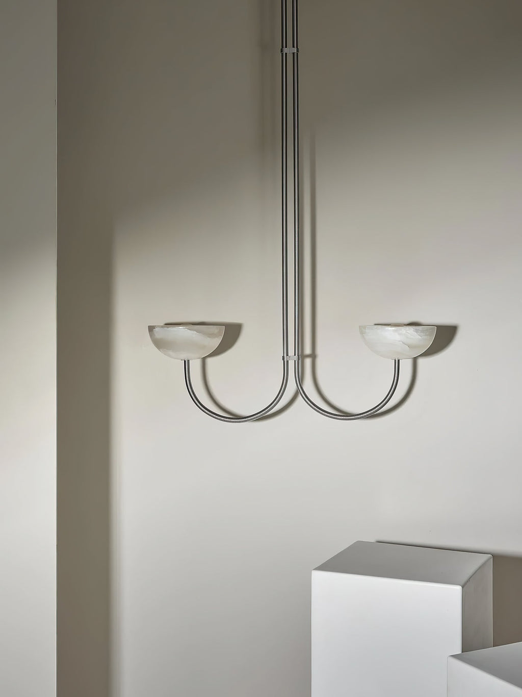 Lunaris Duo Alabaster Pendant Lamp by Bling Lighting Studio