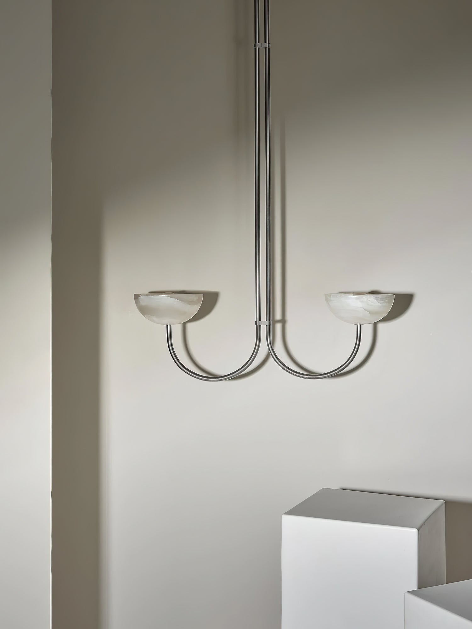 Lunaris Duo Alabaster Pendant Lamp by Bling Lighting Studio