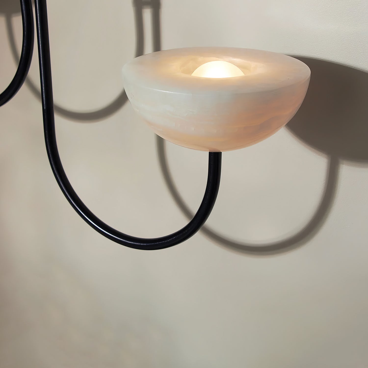 Lunaris Duo Alabaster Pendant Lamp by Bling Lighting Studio