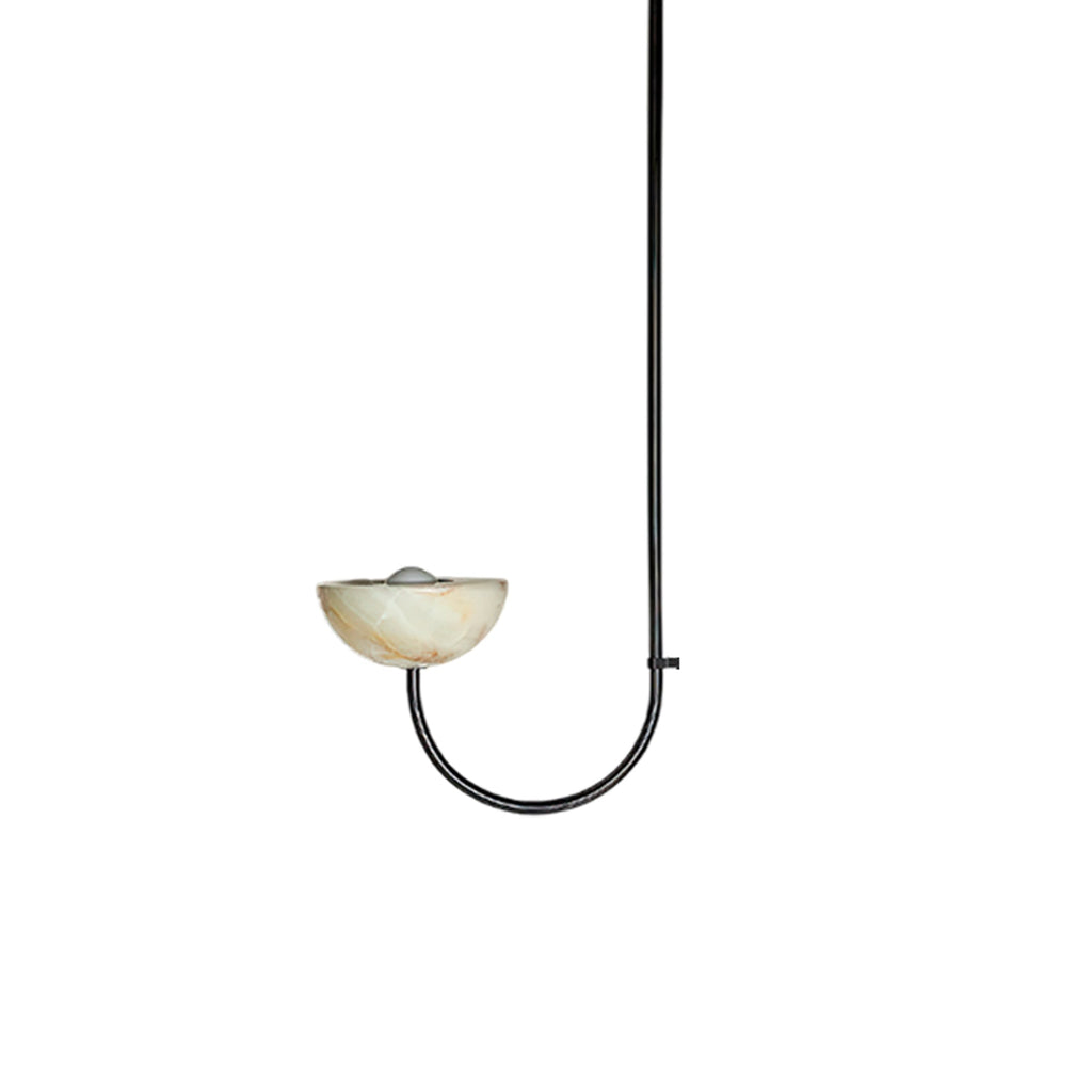 Lunaris Duo Alabaster Pendant Lamp by Bling Lighting Studio