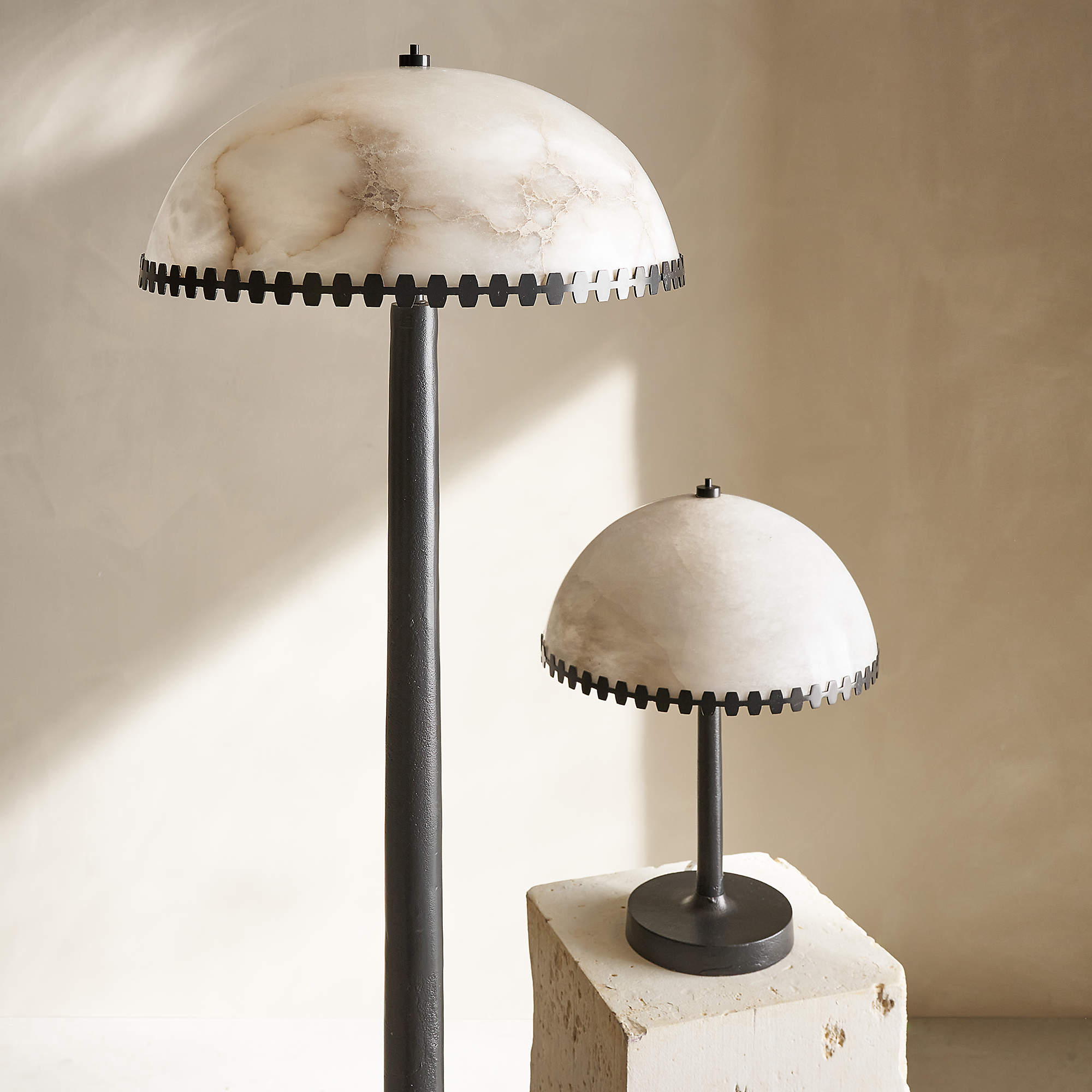 Lunarra Dome Alabaster Table Lamp by Bling Lighting Studio