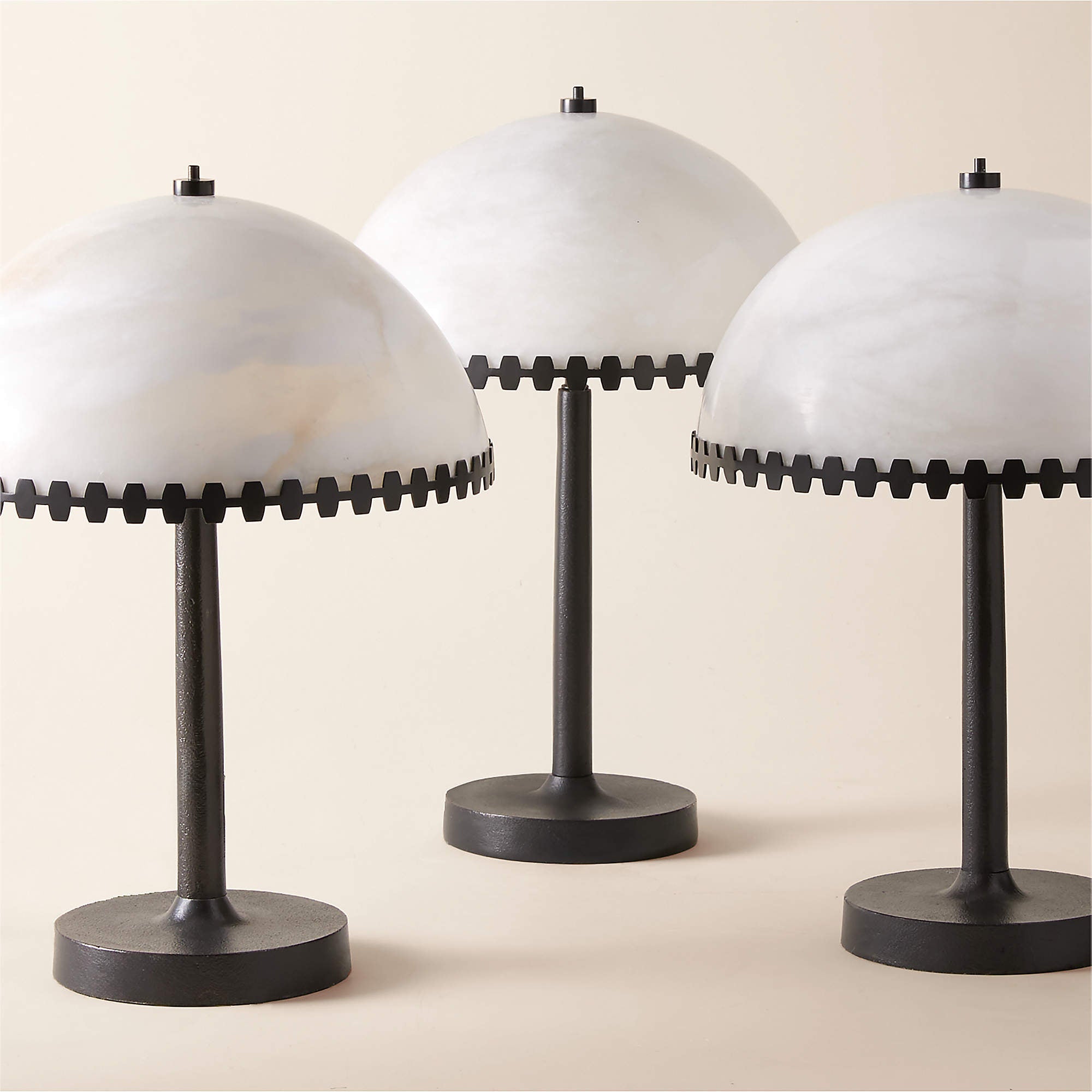 Lunarra Dome Alabaster Table Lamp by Bling Lighting Studio