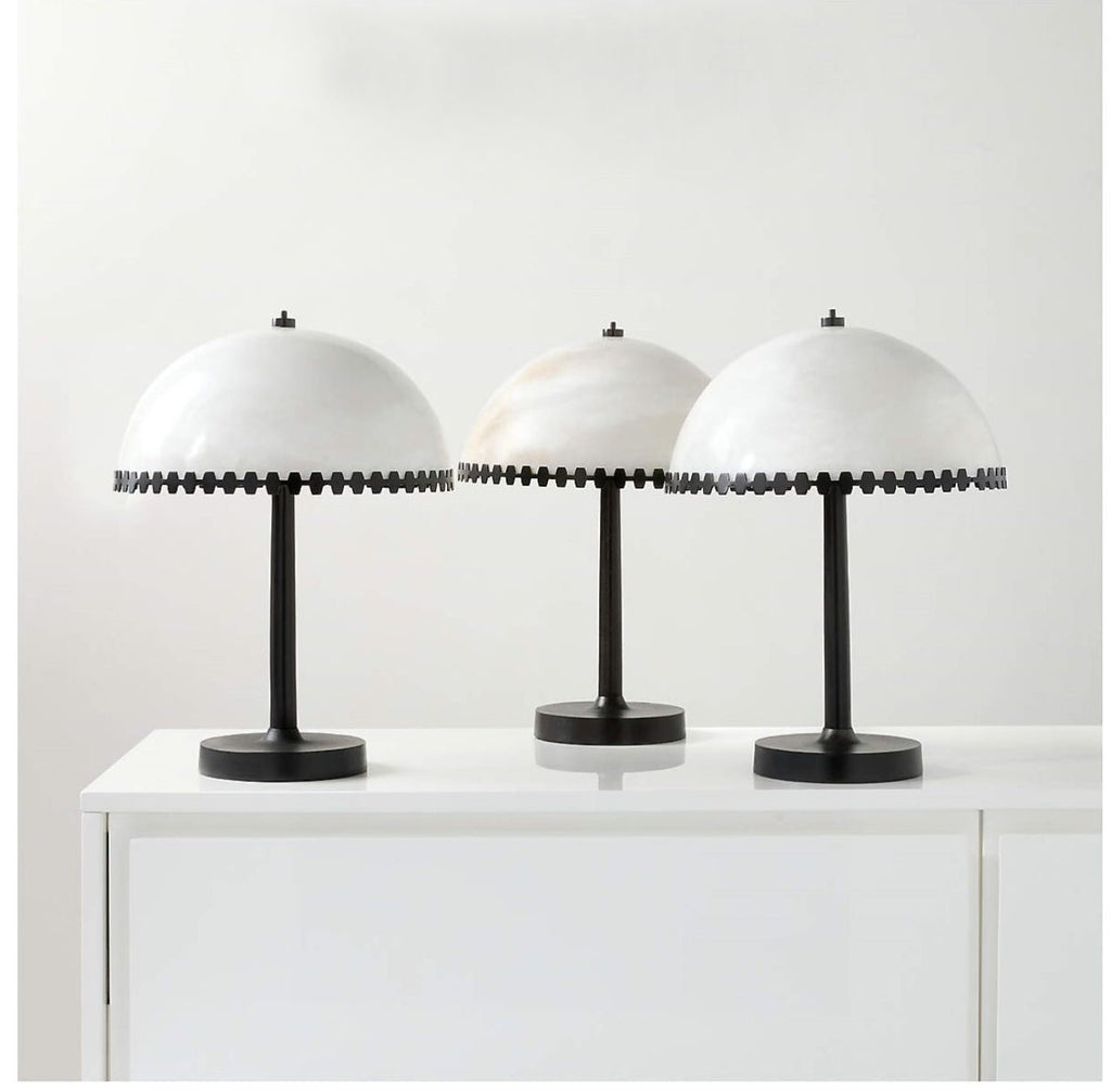 Lunarra Dome Alabaster Table Lamp by Bling Lighting Studio