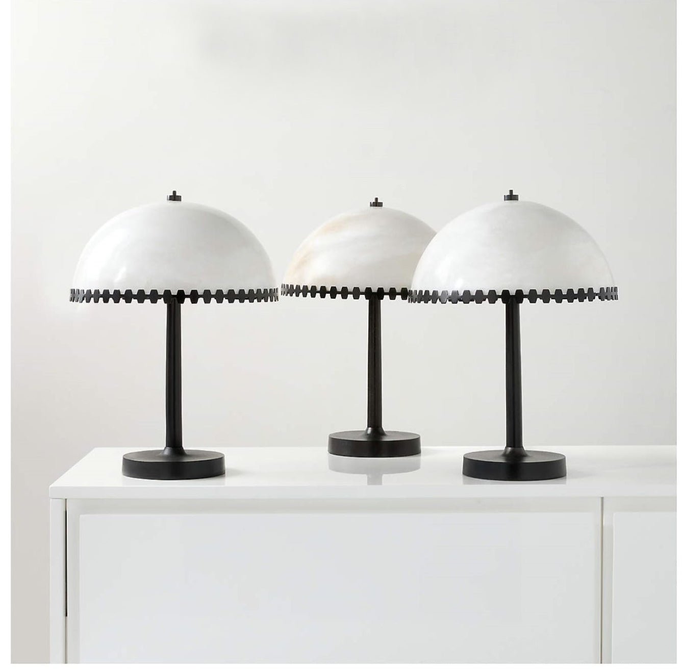 Lunarra Dome Alabaster Table Lamp by Bling Lighting Studio