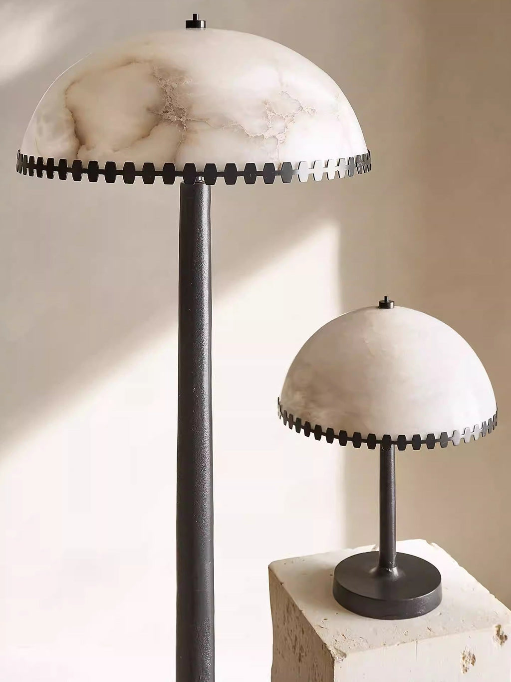 Lunarra Dome Alabaster Table Lamp by Bling Lighting Studio