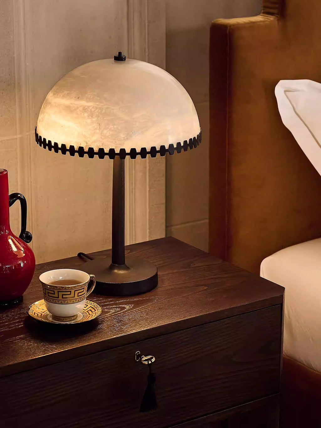 Lunarra Dome Alabaster Table Lamp by Bling Lighting Studio