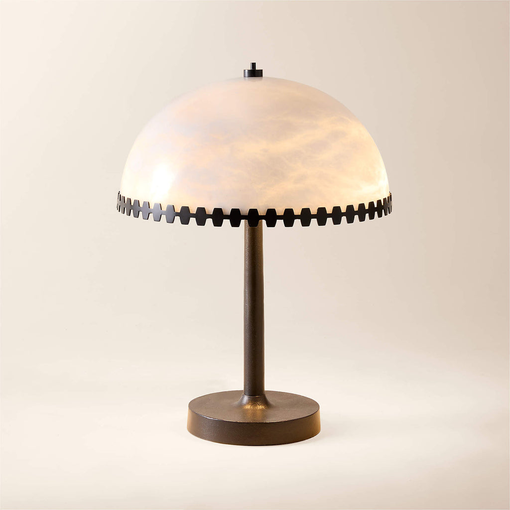 Lunarra Dome Alabaster Table Lamp by Bling Lighting Studio