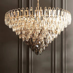 Luny Gold Cascading Waterfall Crystal Chandelier - Bling Lighting Studio
