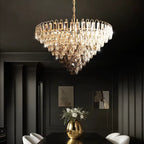 Luny Gold Cascading Waterfall Crystal Chandelier - Bling Lighting Studio
